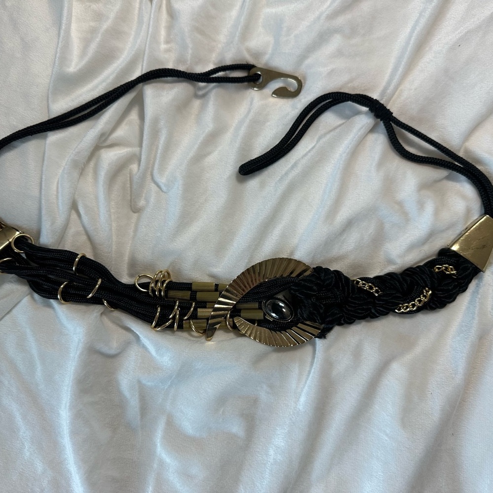 Elegant Black and Gold Women's Belt